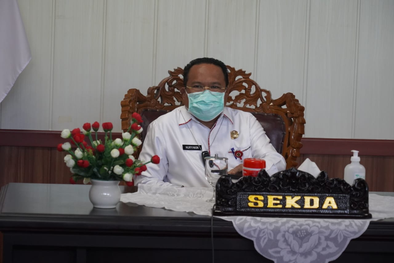 Sekretaris Daerah Prov. Kalteng Nuryakin Hadiri Sosialisasi Pendataan Tenaga Non Aparatur Sipil Negara di Lingkungan Instansi Pemerintah secara Virtual