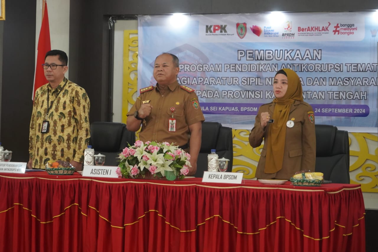 Plh Asisten Pemkesra Maskur Hadiri Pembukaan Program Pendidikan Antikorupsi Tematik Bagi ASN dan Masyarakat Prov. Kalteng
