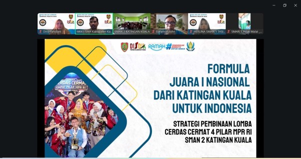 Belajar dari Juara Nasional, MKKS SMA Katingan Gelar Berbagi Praktik Baik LCC 4 Pilar MPR RI