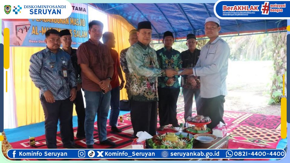 Simbol Gotong Royong Umat, Wabup Seruyan Pimpin Peletakan Batu Pertama Masjid Al-Maskunatus Salam