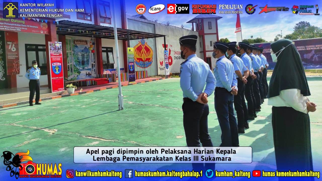 Laksanakan Apel Pagi, Plh. Kalapas Sukamara Berpesan Agar Jajaran Terus Produktif