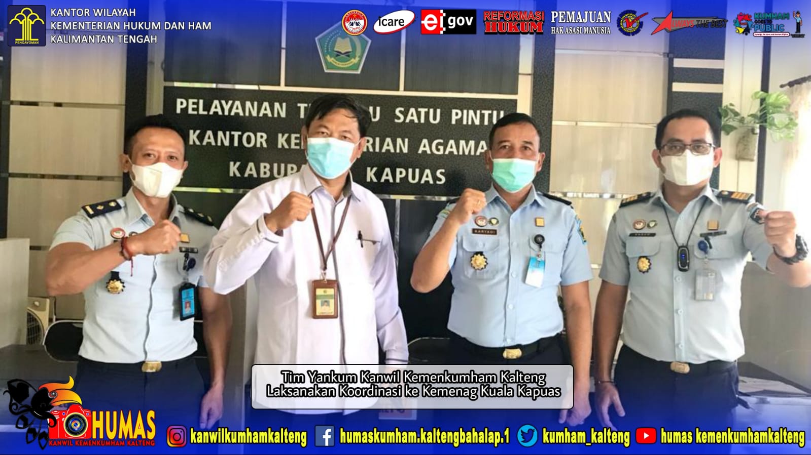 Dorong Tercapainya Program Layanan Kekayaan Intelektual Lebih PASTI 2022, Tim Yankum Kemenkumham Kalteng Koordinasi ke Kemenag Kuala Kapuas