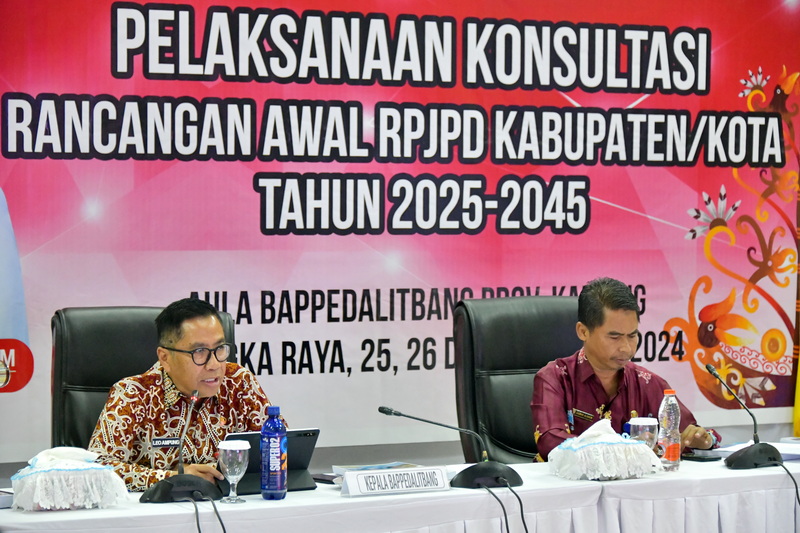 Kepala Bappedalitbang Prov. Kalteng Buka Konsultasi Ranwal RPJPD Kabupaten/Kota Tahun 2025-2045 