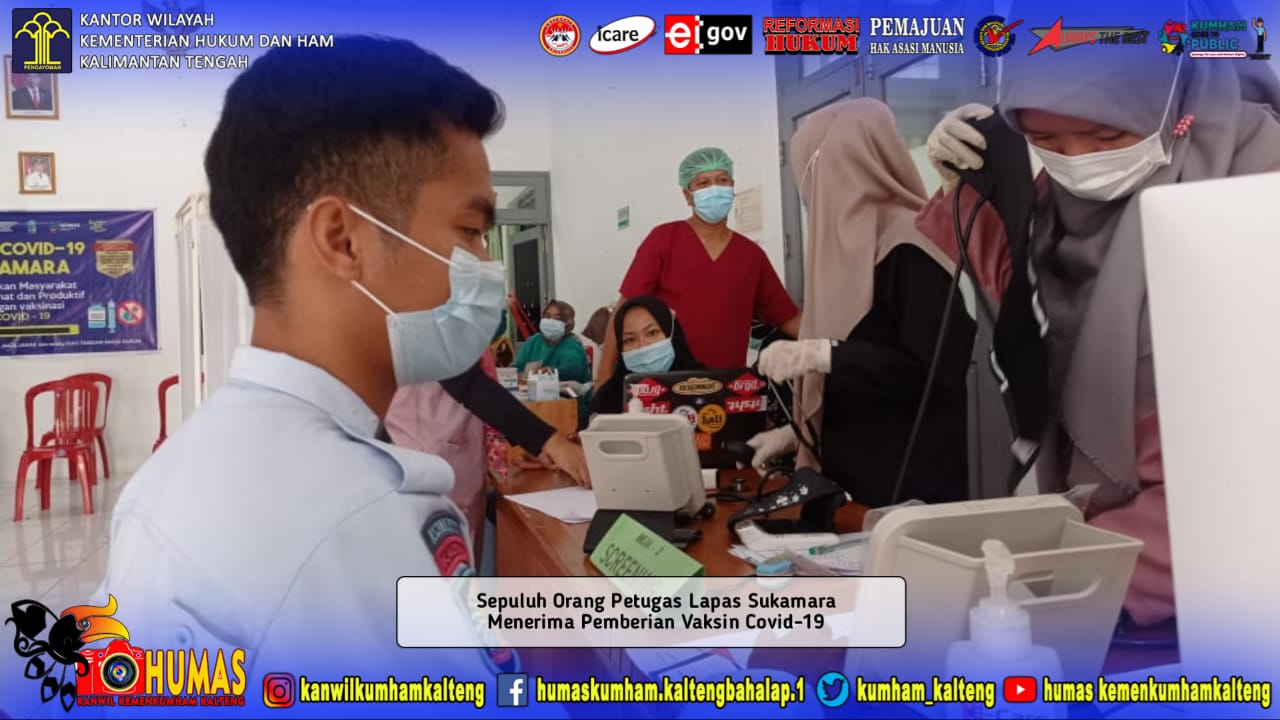 Kembali Sepuluh Orang Petugas Lapas Sukamara Terima Pemberian Vaksin Covid-19