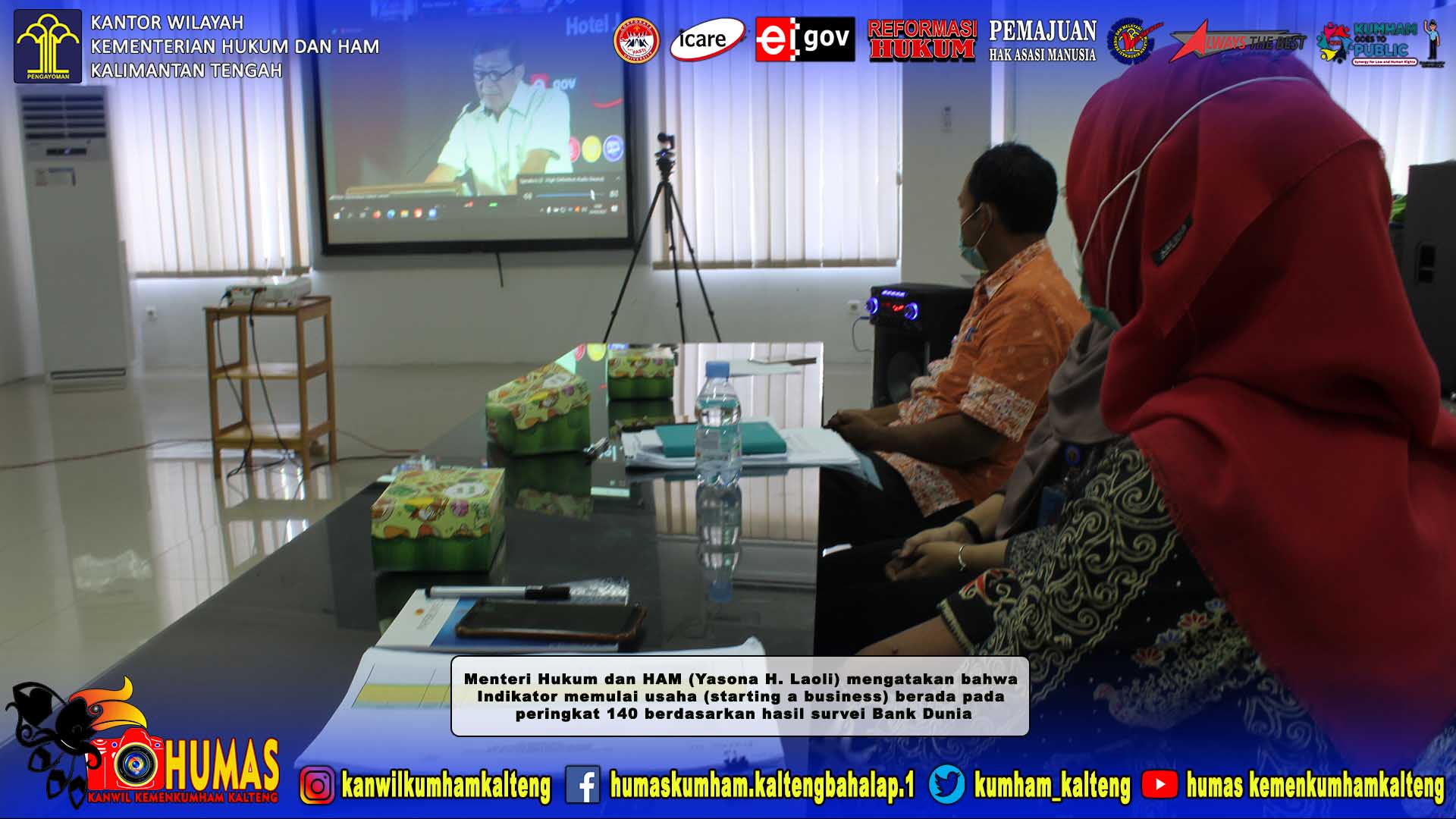 Dengan Teleconference, Kakanwil Ikuti Arahan Menteri Dalam Kegiatan Training of Trainer