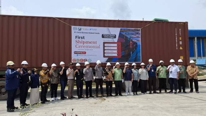 Dorong Ekonomi Daerah, PT. Citra Borneo Global Feed Kirim Ekspor Perdana ke Eropa