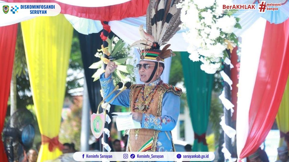 Bupati Seruyan Hadiri Upacara Hari Jadi ke-69 Kalteng, Teguhkan Semangat Huma Betang