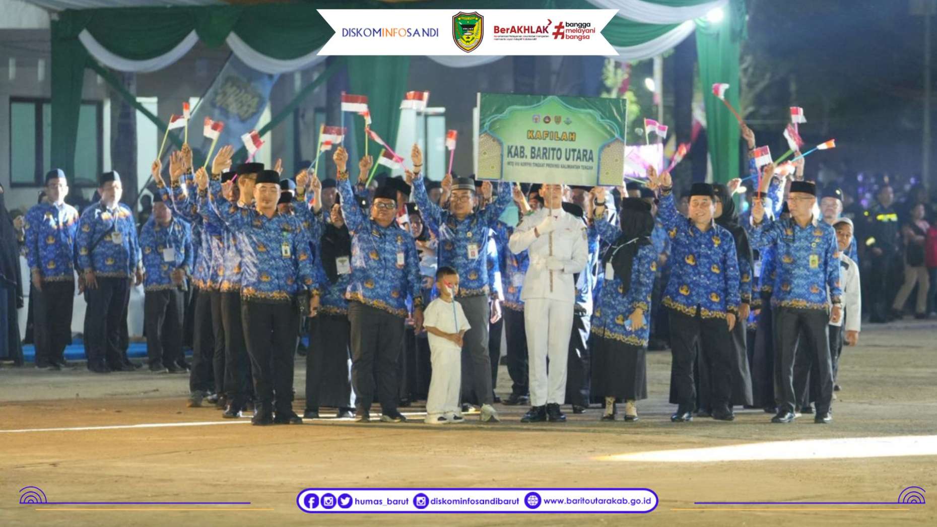 Dukung Kafilah Asal Barito Utara, Bupati Hadir Pada Pembukaan MTQ Ke VIII KORPRI di Puruk Cahu