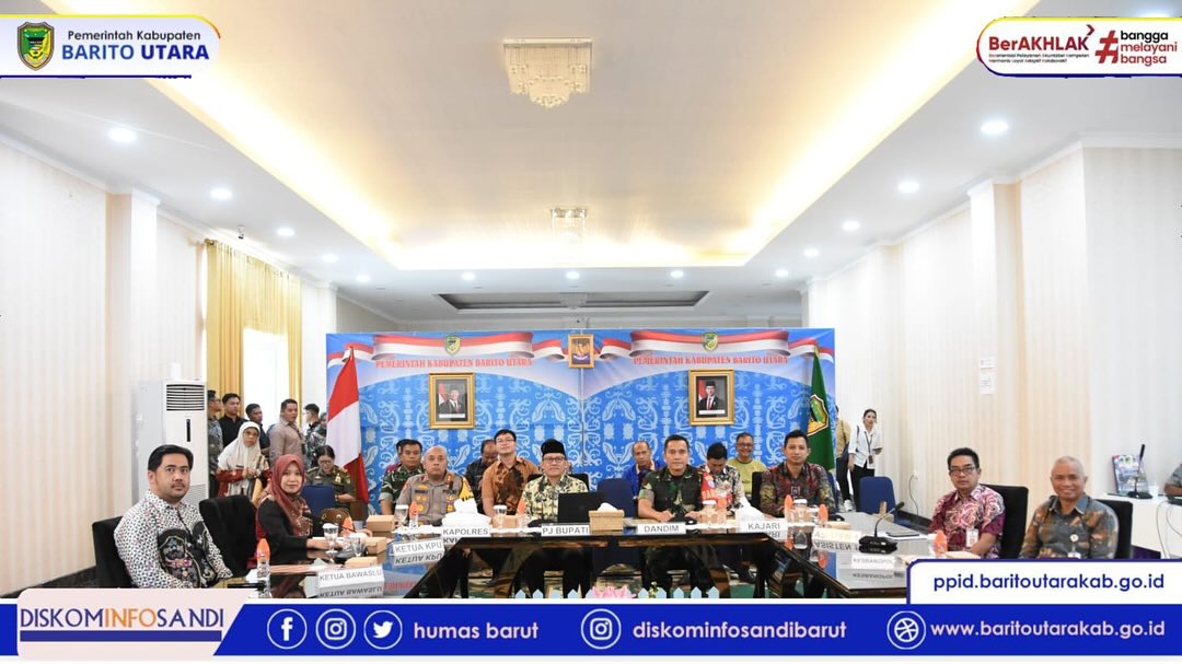 Bahas Kesiapan PSU, Pemkab Barito Utara Ikuti Zoom Meeting Bersama Kemenko Polhukam