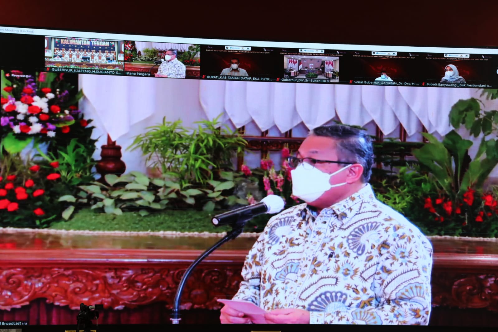 Wagub Kalteng Hadiri Rakornas Pengendalian Inflasi Tahun 2021