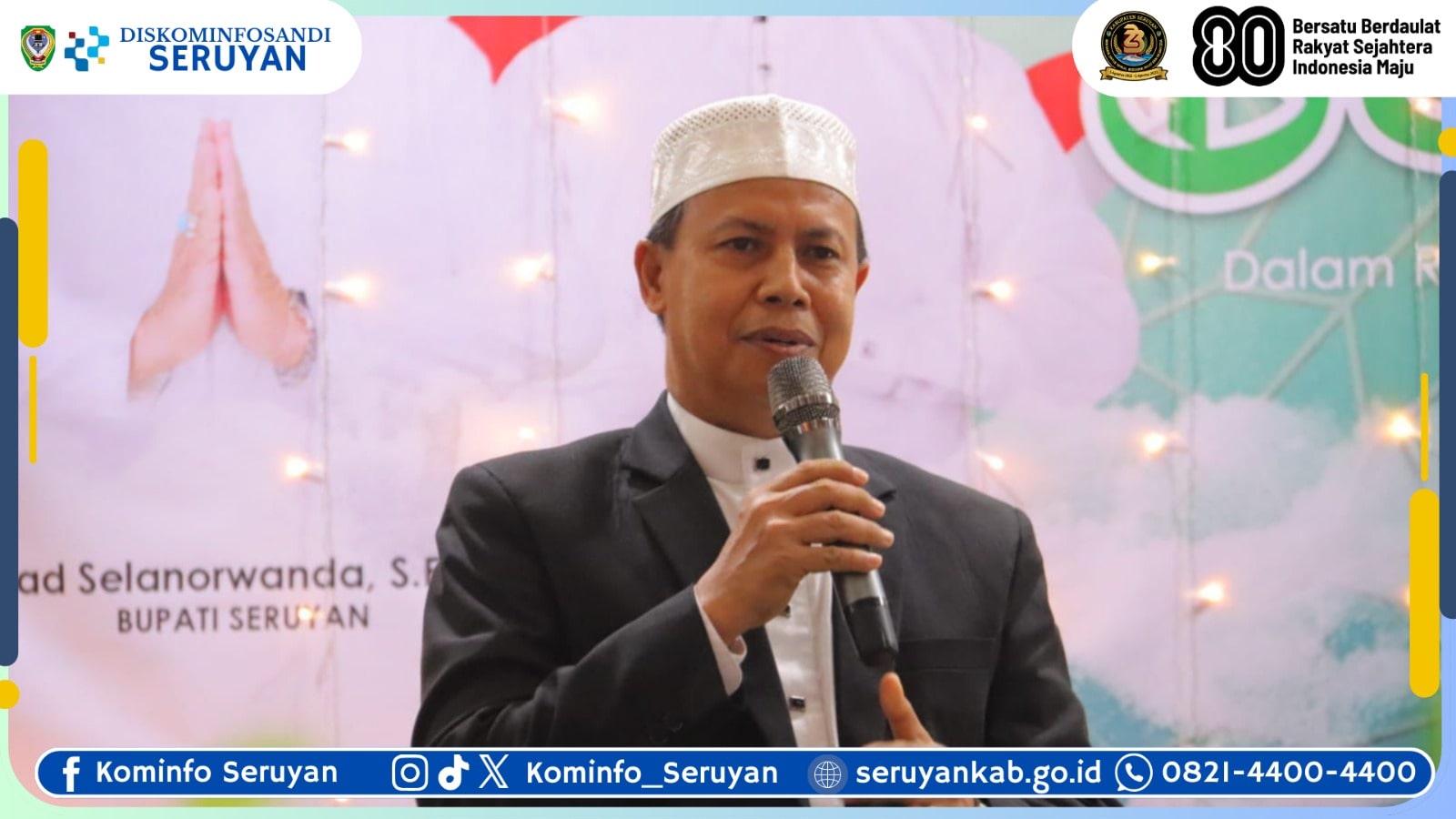 Peringati HUT RI, Ribuan Jamaah Padati Masjid Agung Nurul Yaqin Semarakkan Seruyan Bersholawat