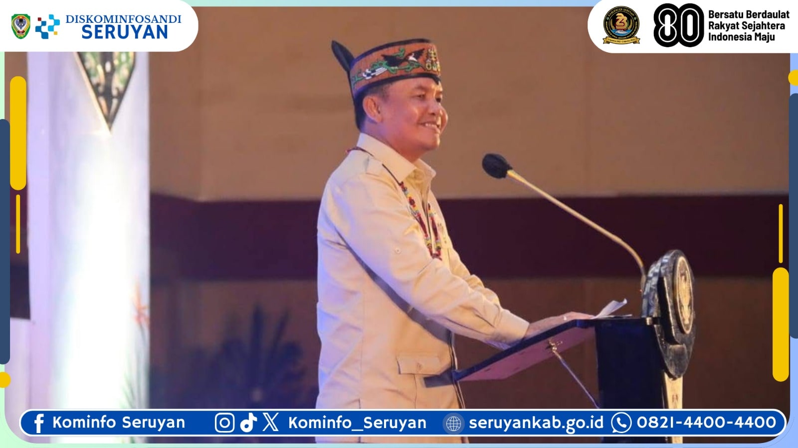 Bupati Seruyan Hadiri Seminar Internasional Peringatan Hari Masyarakat Adat Sedunia di Palangka Raya