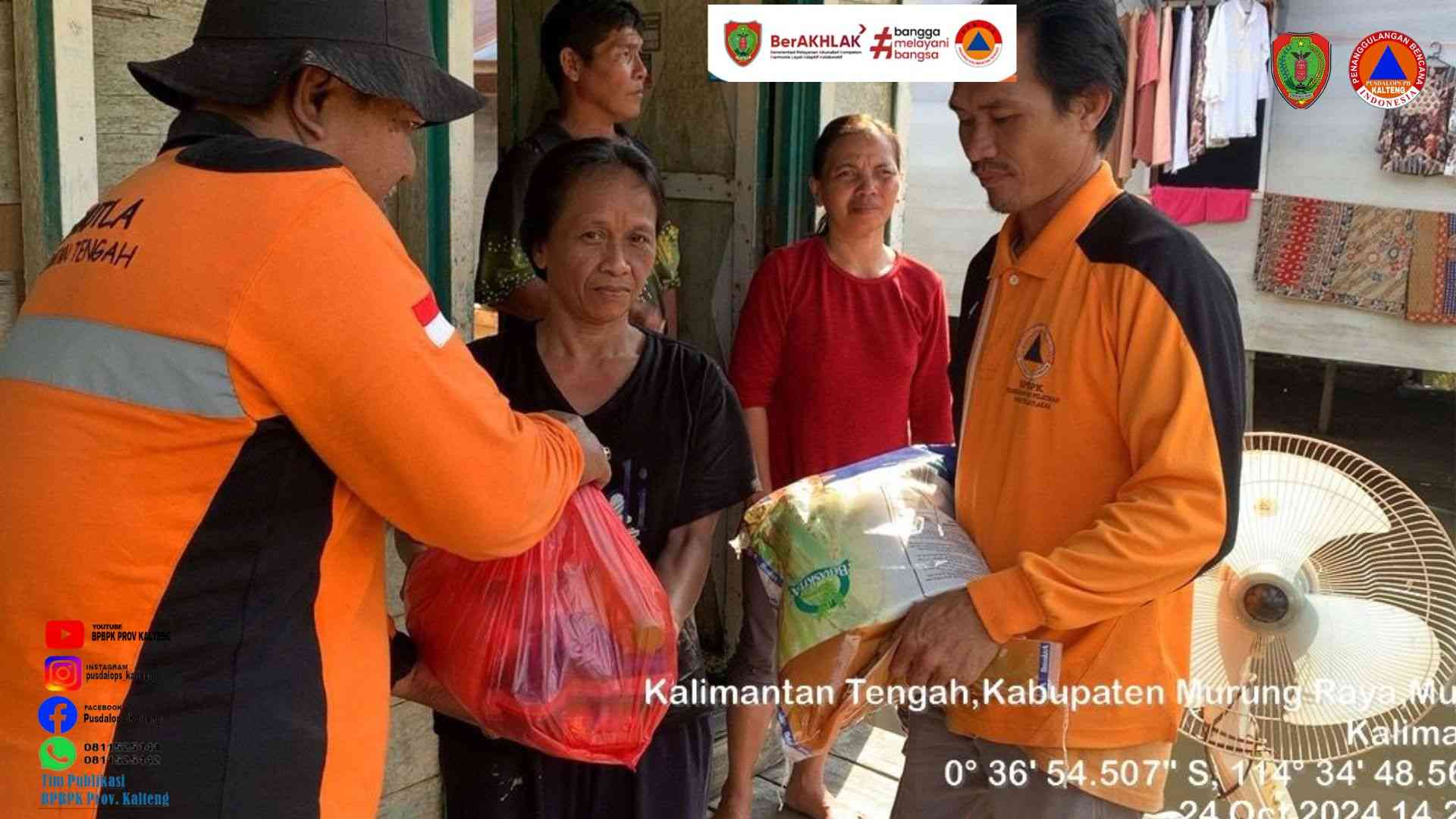 BPBPK Prov. Kalteng Serahkan Bantuan Logistik kepada Masyarakat Terdampak Banjir di Kab. Murung Raya