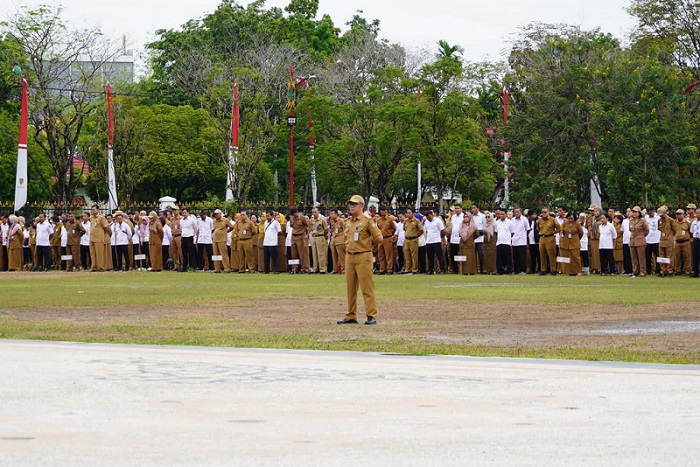 Seluruh ASN dan Pegawai Kontrak Hadiri Apel Gabungan Pemerintah Prov Kalteng