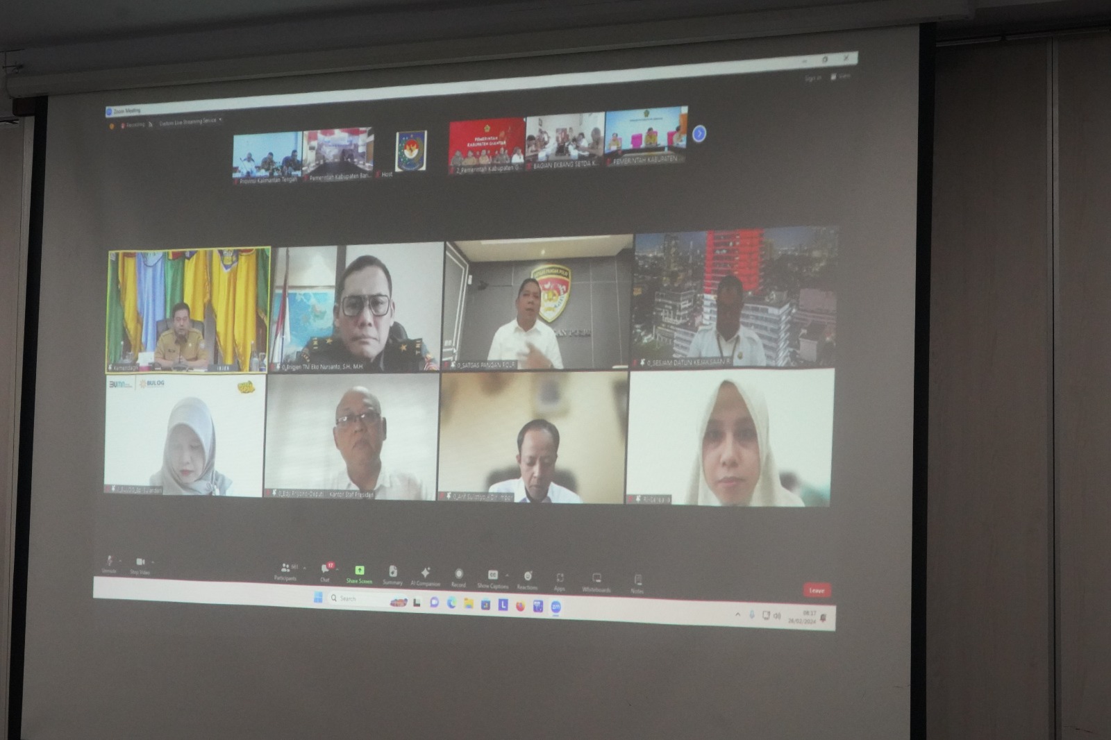 Pemprov. Kalteng Hadiri Rakor Pengendalian Inflasi bersama Irjen Kemendagri RI secara Virtual