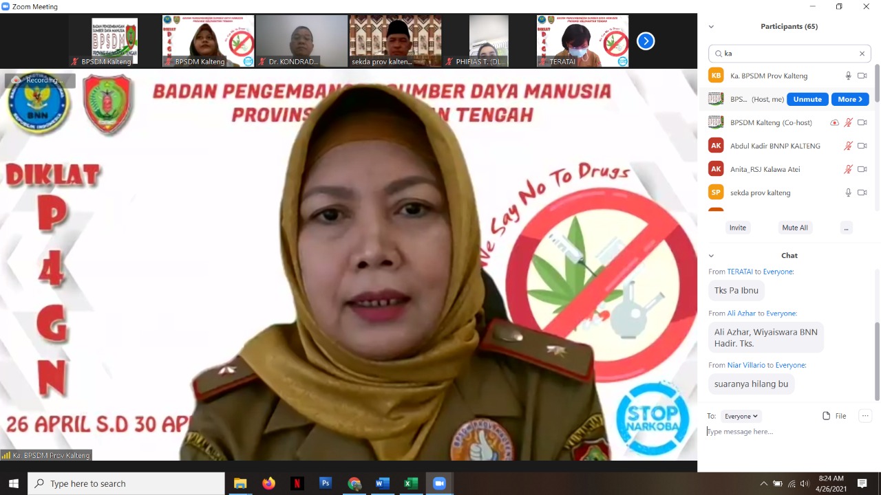 Pembukaan Diklat P4GN Berbasis E-Learning di Lingkungan Pemerintah Provinsi Kalimantan Tengah