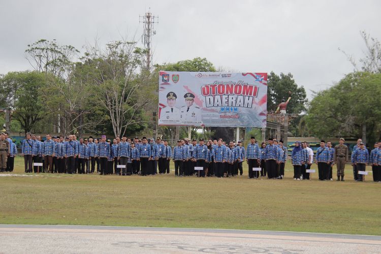 Dukung Sinergitas Menuju Indonesia Emas 2045, Kadis PMD Prov. Kalteng Ikuti Upacara Peringatan Hari Otonomi Daerah ke XXIX