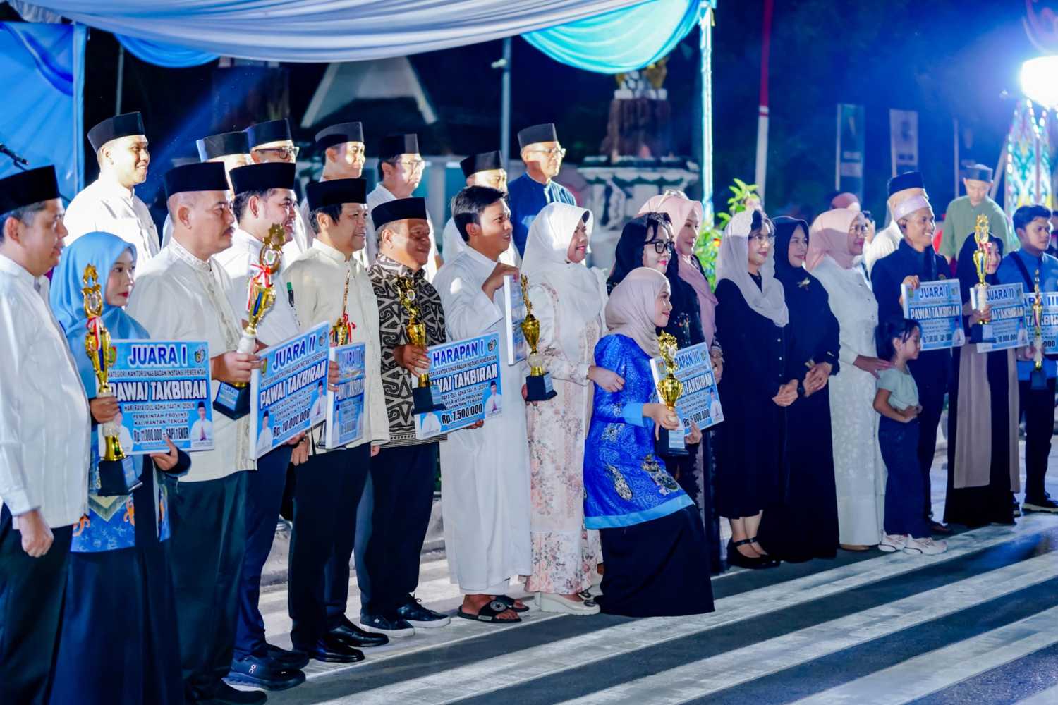 Semarak Gema Takbir di Bundaran Besar, Gubernur Agustiar Sabran Lepas Pawai Takbiran Iduladha 1447 H