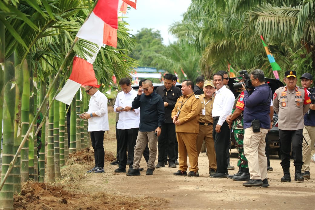 Gubernur Kalteng H. Sugianto Sabran Dampingi Presiden RI Kunjungi Lahan Pertanian di Desa Bapeang Kecamatan Mentawa Baru Ketapang, Kotim