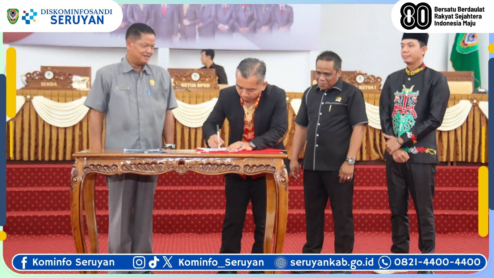 Bahas Pertanggungjawaban APBD 2024, Sekda Wakili Bupati Seruyan dalam Rapat Paripurna DPRD
