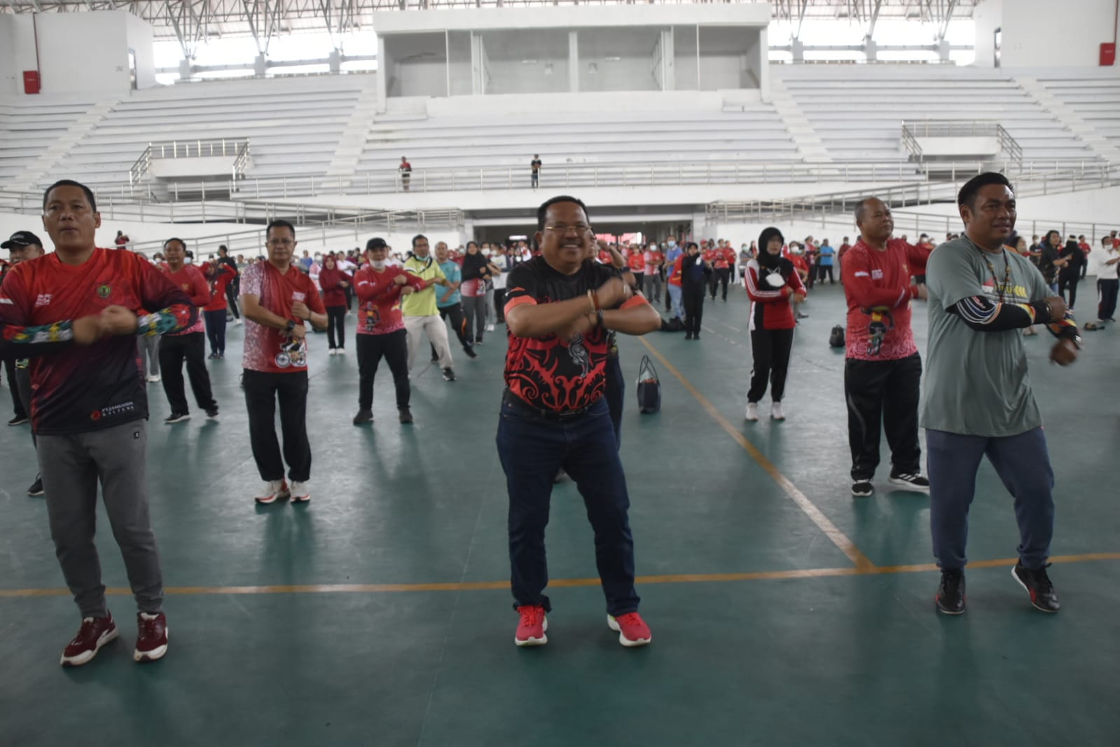 ASN Pemprov Kalteng Gelar Senam Bersama di GOR Sport Indoor Tjilik Riwut Kota Palangka Raya