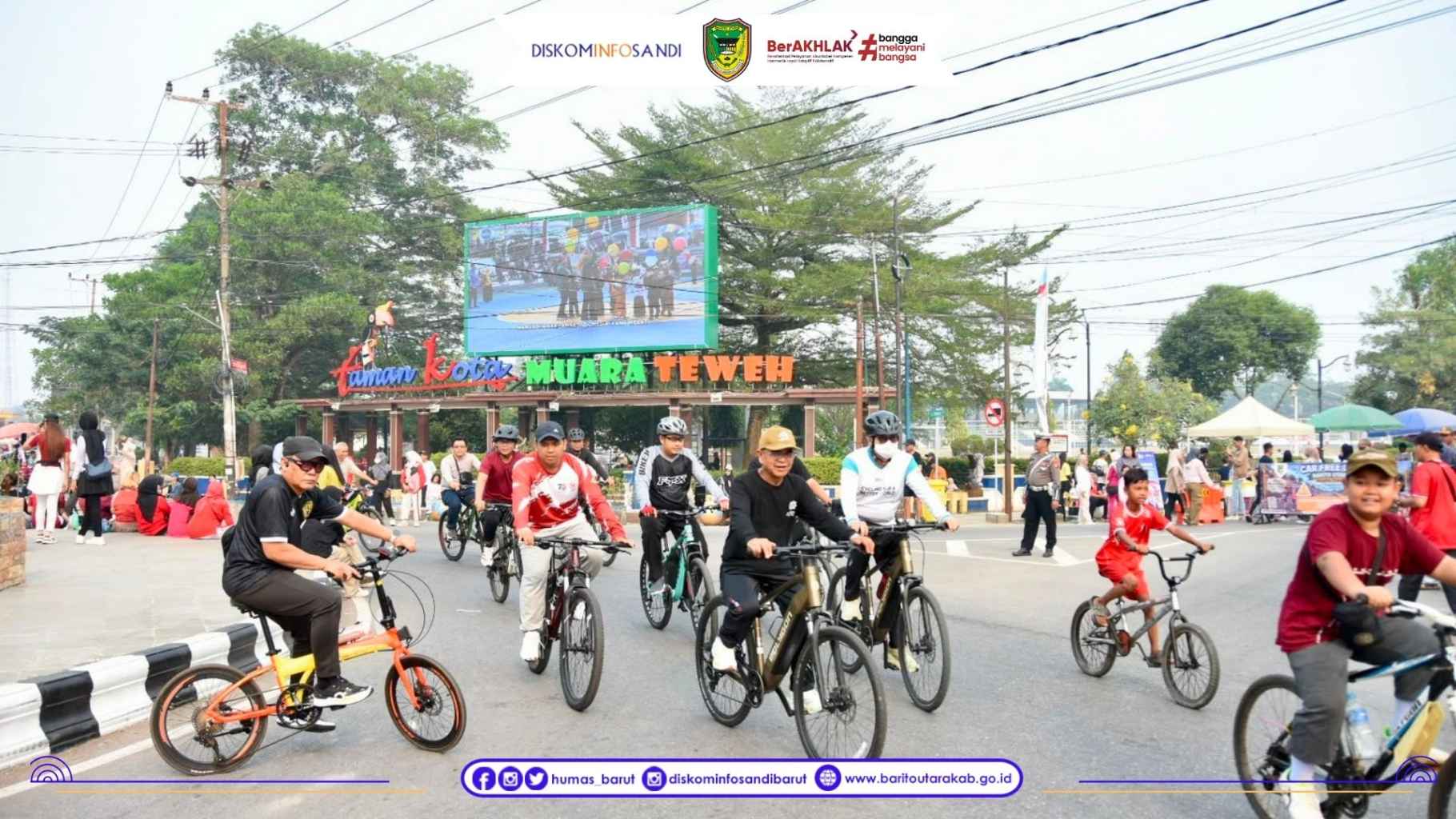 Bupati H. Shalahuddin Pimpin Senam Car Free Day Bundaran Buah dan Gowes Santai