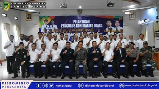 Pengurus Koni Kabupaten Barito Utara Masa Bakti 2019-2023 dilantik