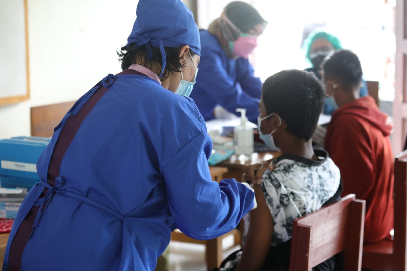 Persiapan PTM Terbatas, Wagub Kalteng Tinjau Vaksinasi Pelajar di Belanti Siam, Pulang Pisau