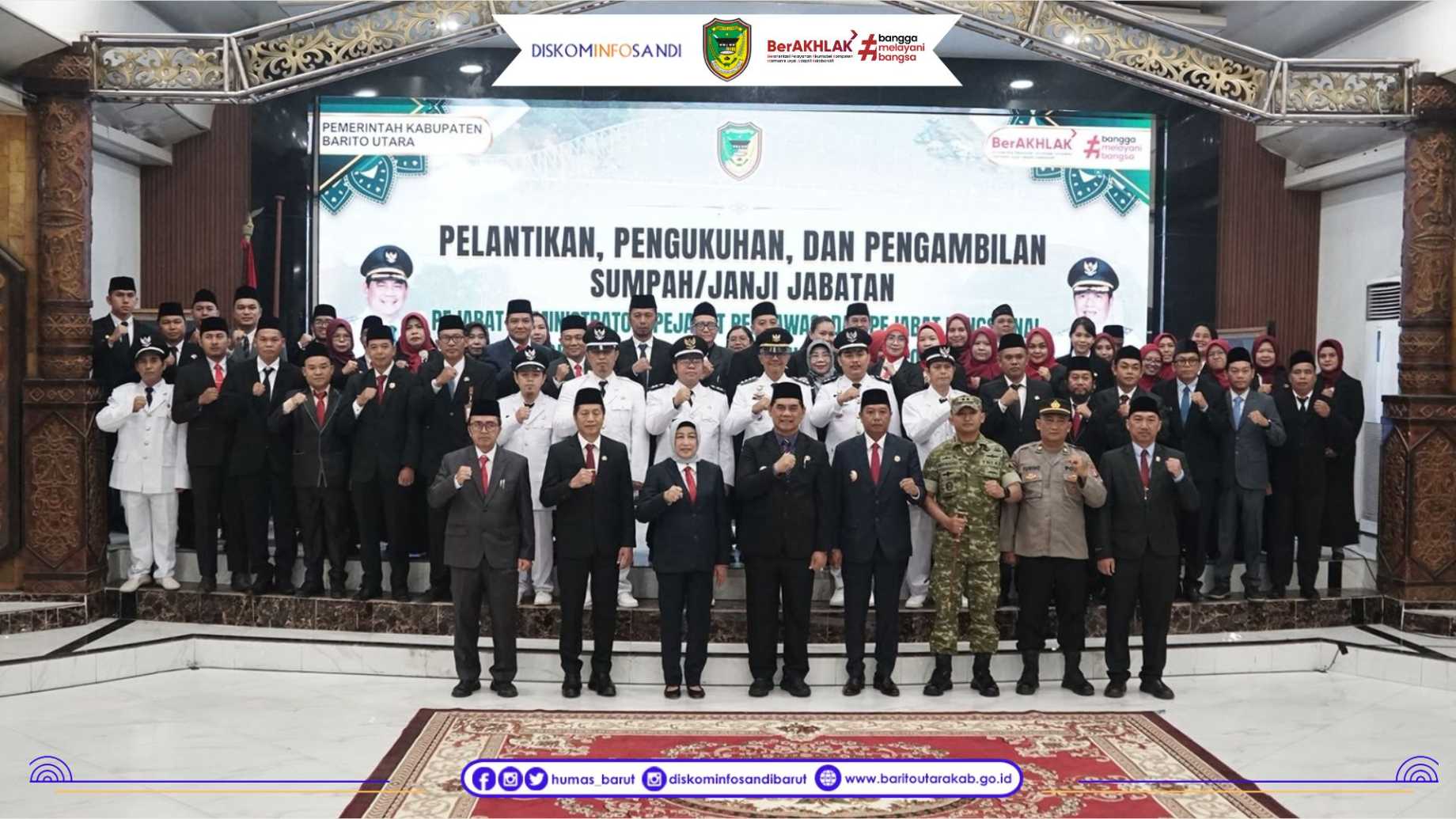 Dorong Peningkatan Pelayanan Publik, Bupati Barito Utara Resmi Lantik Pejabat di Lingkungan Pemkab Barito Utara