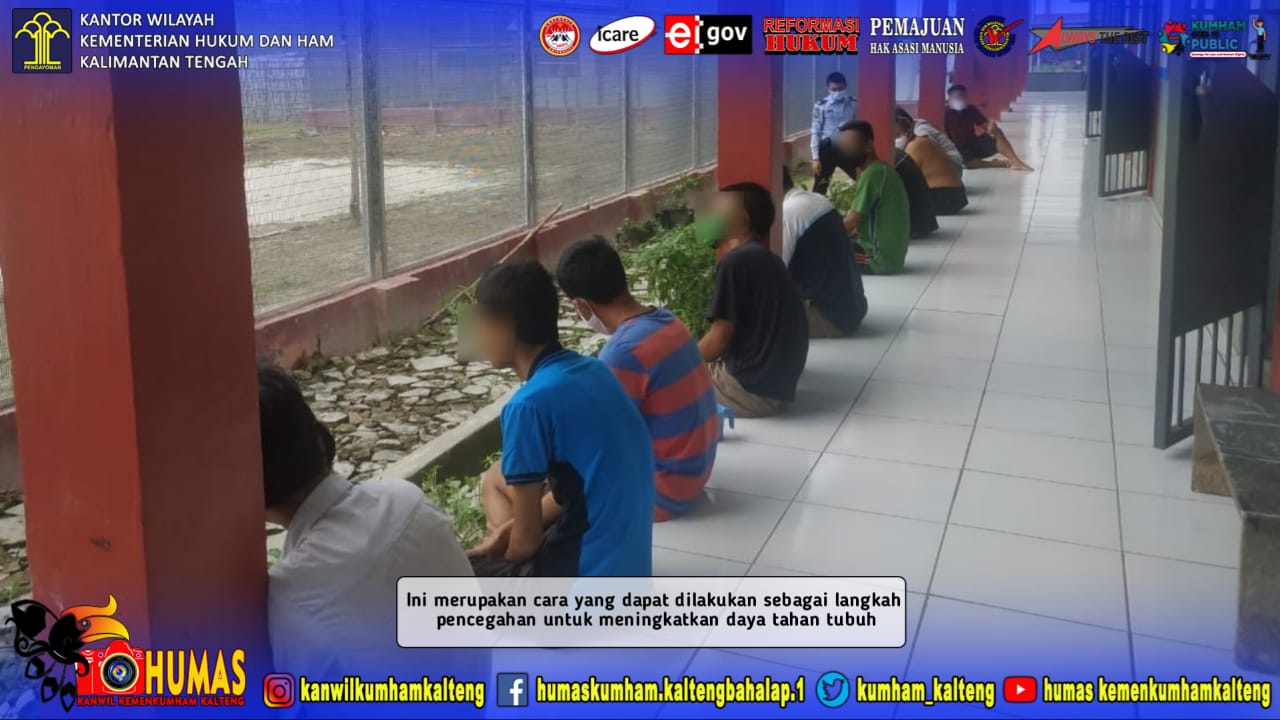 Tingkatkan Imunitas Tubuh, Warga Binaan Lapas Sukamara Berjemur di Pagi Hari