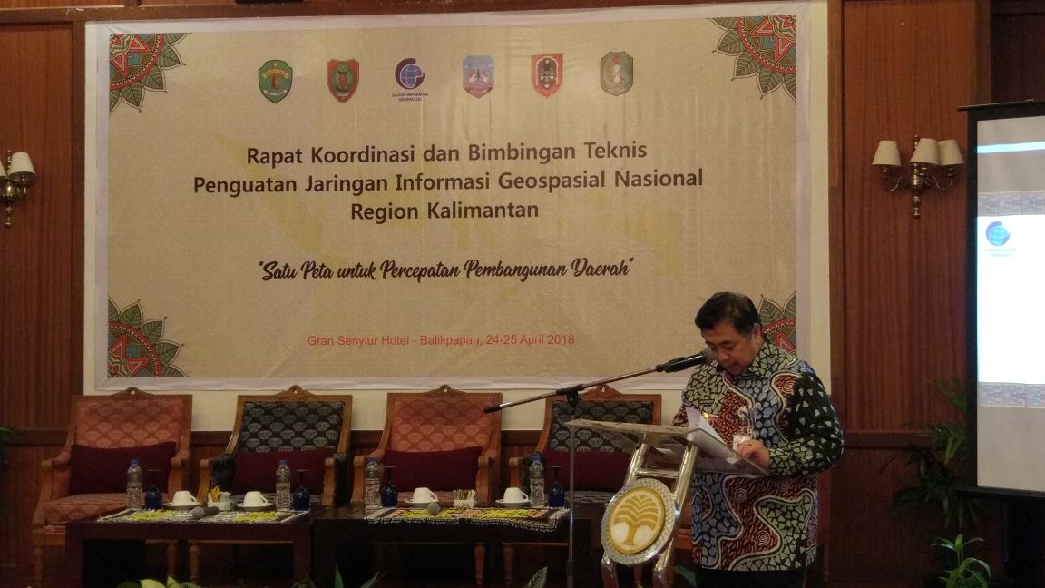 Badan Informasi Geospasial Menggelar Rapat Koordinasi dan Bimbingan Teknis Penguatan Jaringan Informasi Geospasial Nasional (JIGN) Region Kalimantan.