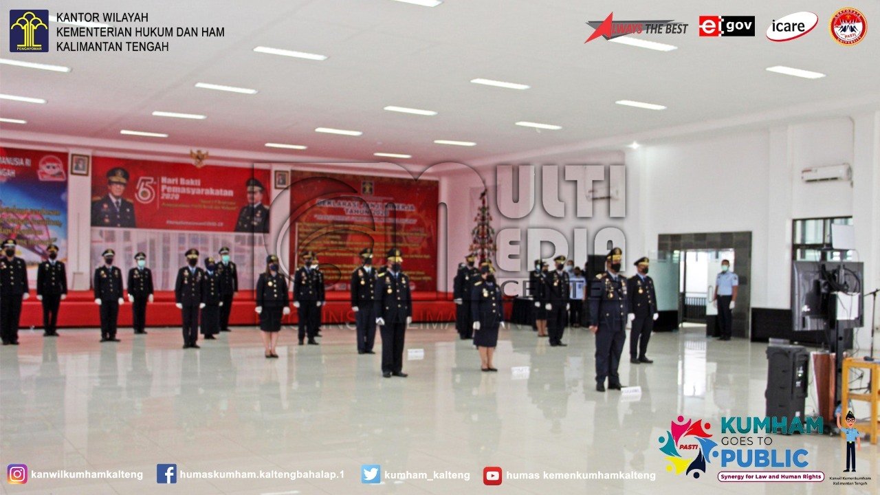 Upacara Peringatan Hari Bhakti Pemasyarakatan ke-56 Melalui Video Conference Kanwil Kemenkumham Kalteng