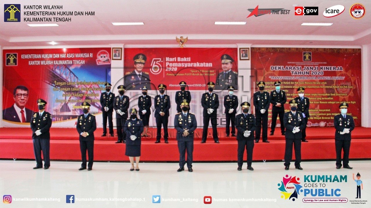 Upacara Peringatan Hari Bhakti Pemasyarakatan ke-56 Melalui Video Conference Kanwil Kemenkumham Kalteng