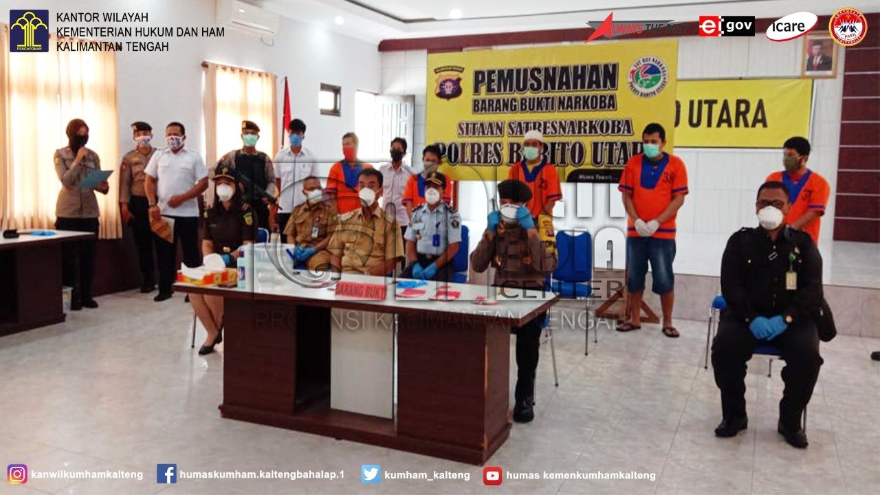 Lapas Muara Teweh Hadiri Pemusnahan Barang Bukti Narkoba di Mapolres Barito Utara
