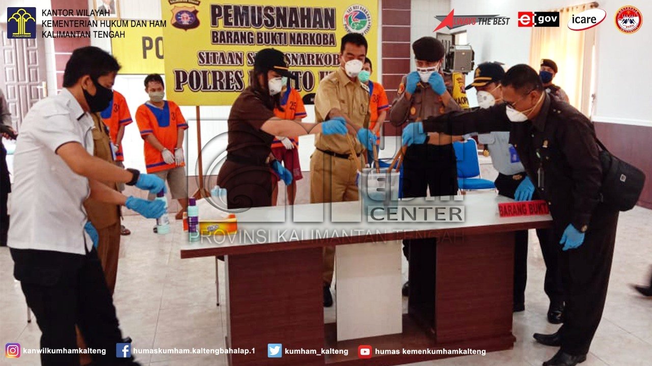 Lapas Muara Teweh Hadiri Pemusnahan Barang Bukti Narkoba di Mapolres Barito Utara