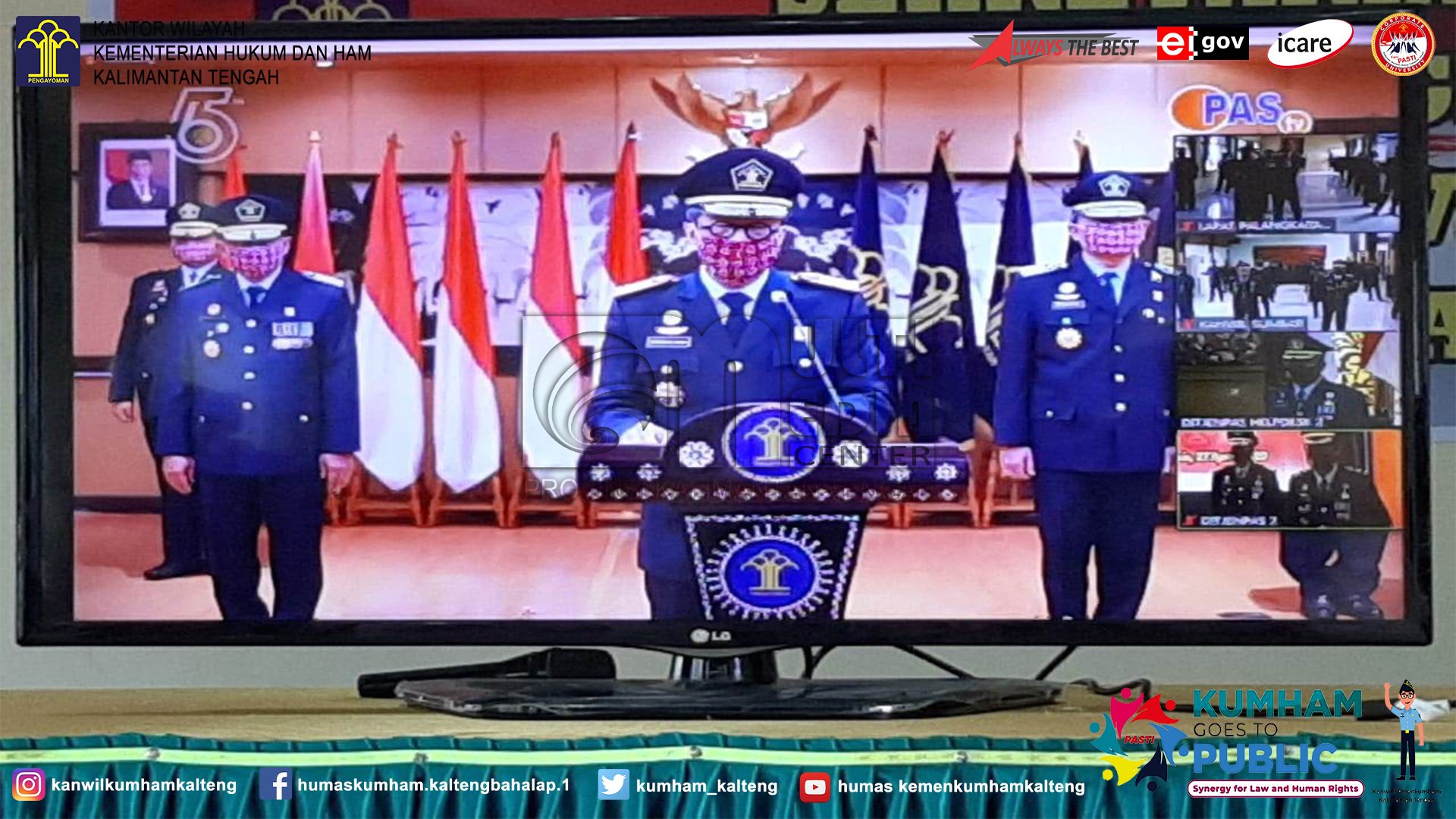 Lapas Palangka Raya Ikuti Upacara Hari Bhakti Pemasyarakatan ke-56 Tahun 2020
