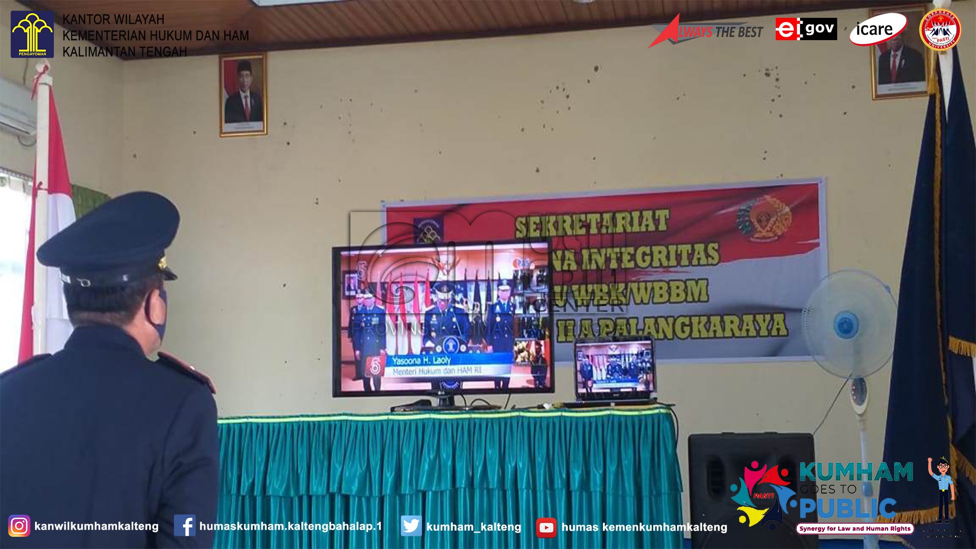 Lapas Palangka Raya Ikuti Upacara Hari Bhakti Pemasyarakatan ke-56 Tahun 2020
