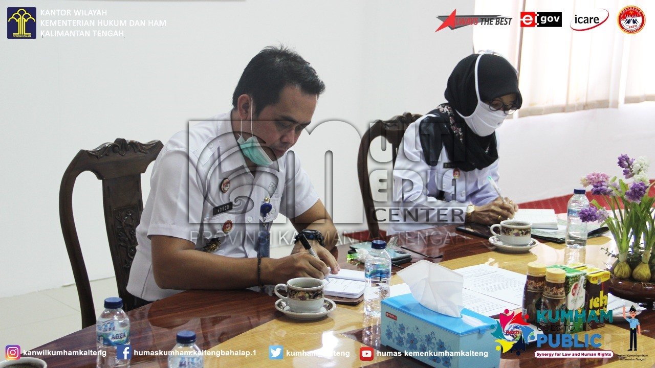 Kanwil Kemenkumham Kalteng Lakukan Rapat Tindak Lanjut Hasil Penilaian WBK dari Itjen
