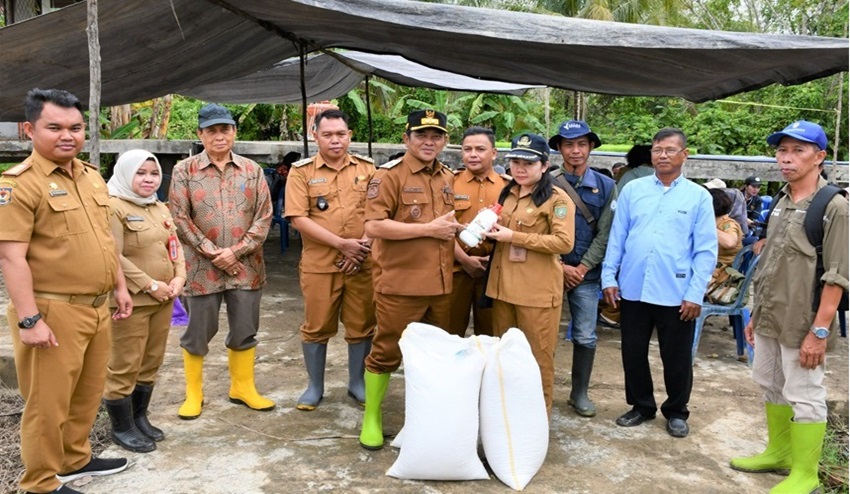 Wabup Barsel Serahkan Alsintan dan Benih Padi Kepada Gapoktan