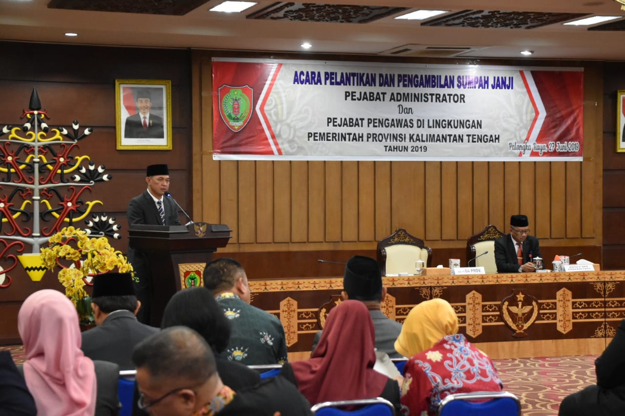 Pemprov Kalteng Gelar Acara Pelantikan 89 Penjabat Eselon III dan IV