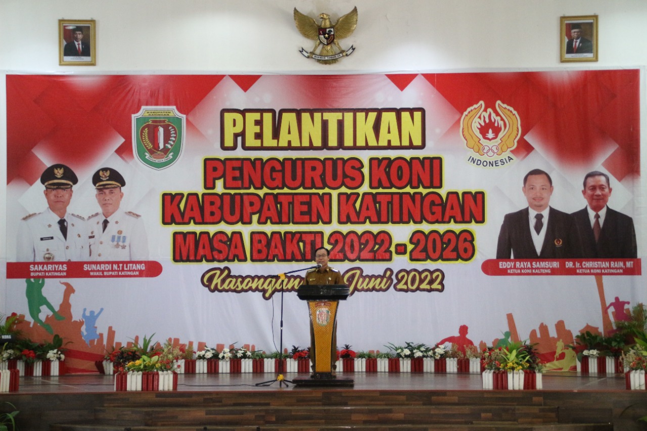 Bupati Harapkan Pelantikan Pengurus KONI Kabupaten Katingan Masa Bakti 2022-2026 sebagai Momentum Meningkatkan Prestasi Olahraga