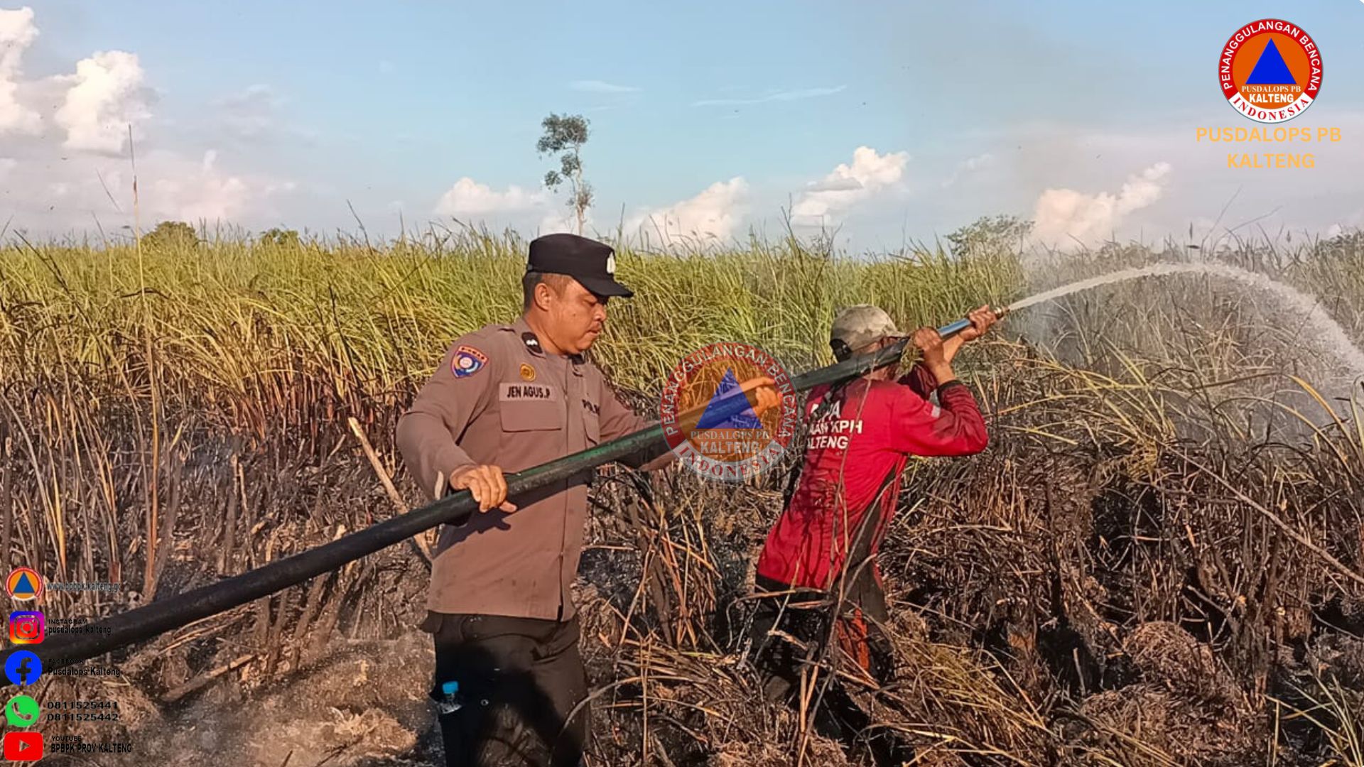 Tim Pemadam Karhutla Laksanakan Pemadaman, Pembasahan dan Pastikan Api Benar-Benar Padam
