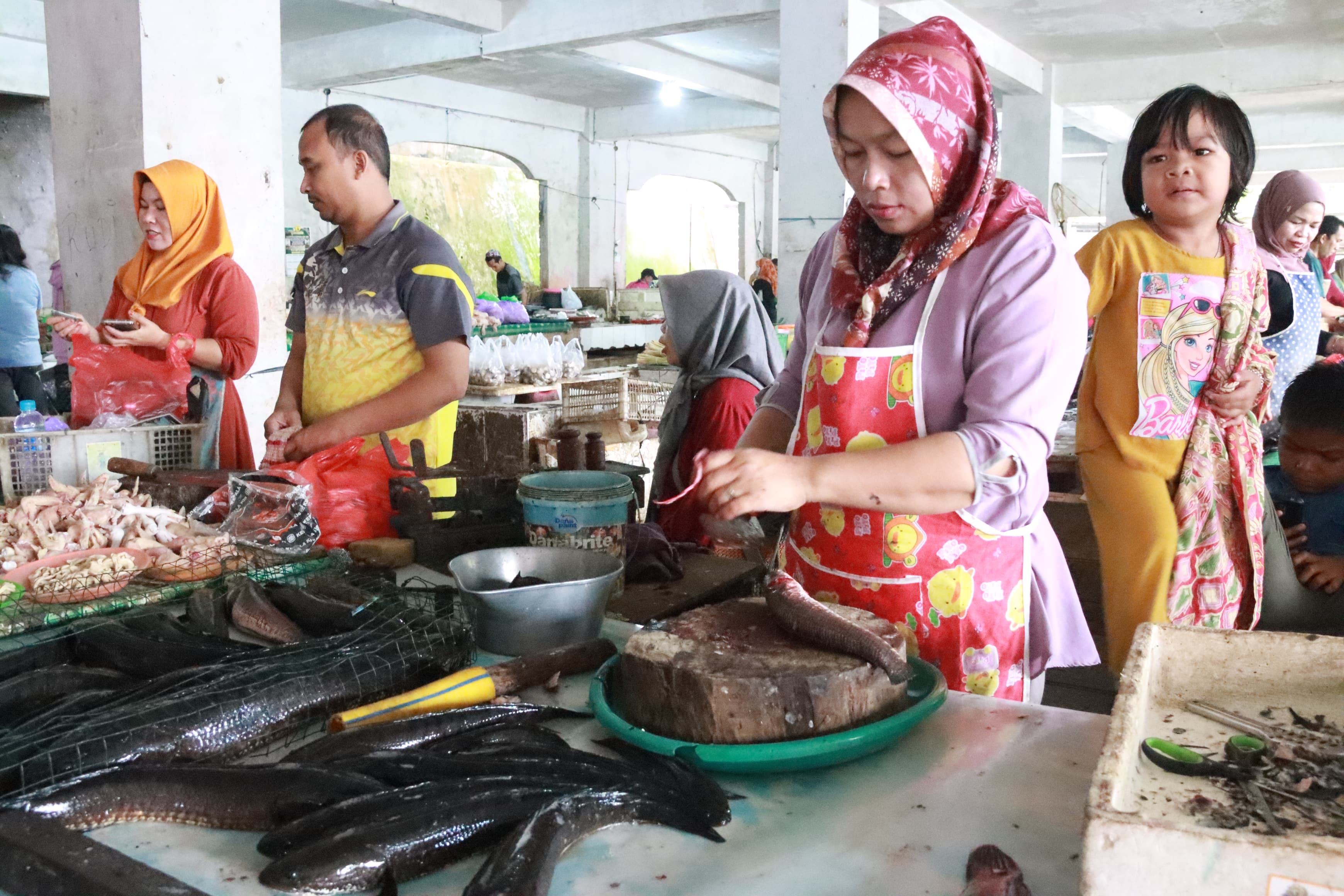 Pastikan Distribusi dan Transportasi Barang Kebutuhan Bapok di Daerah Lancar, Gubernur Sugianto Sabran Dampingi Presiden Tinjau Harga di Pasar Temenggoeng Djaja Karti Bartim