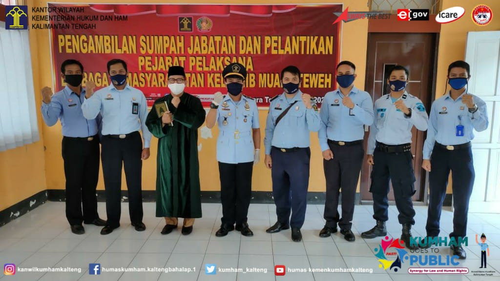 Seorang Petugas Lapas Muara Teweh Diambil Sumpah dan Dilantik Menjadi Pejabat Pelaksana Secara Virtual