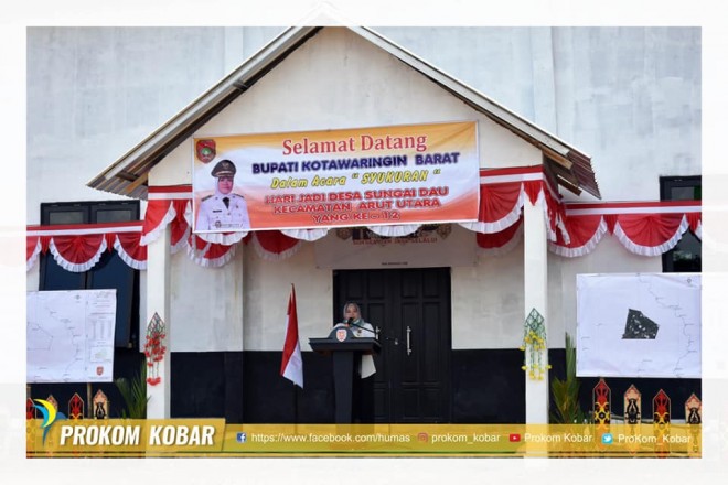 Peringati Hari Jadi ke-12, Bupati Kobar Dorong Sungai Dau Jadi Desa Yang Maju dan Mandiri