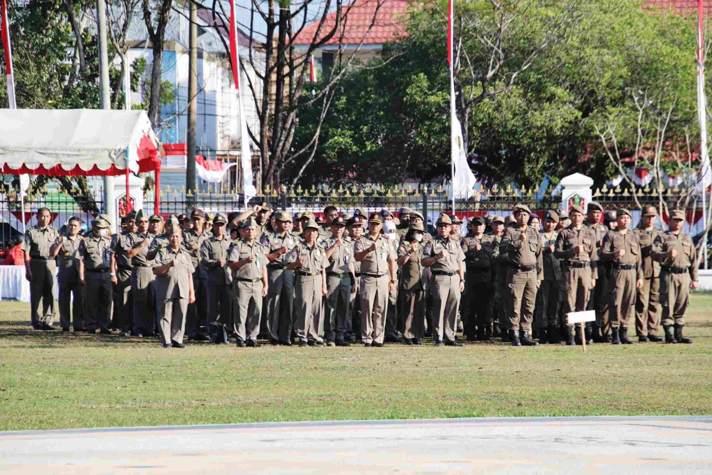 Tingkatkan Disiplin, Kinerja dan Profesionalisme ASN, Satpol PP Ikuti Apel Bersama Lingkup Pemprov Kalteng