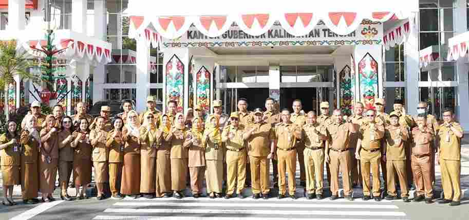 Tingkatkan Disiplin, Kinerja dan Profesionalisme ASN, Satpol PP Ikuti Apel Bersama Lingkup Pemprov Kalteng