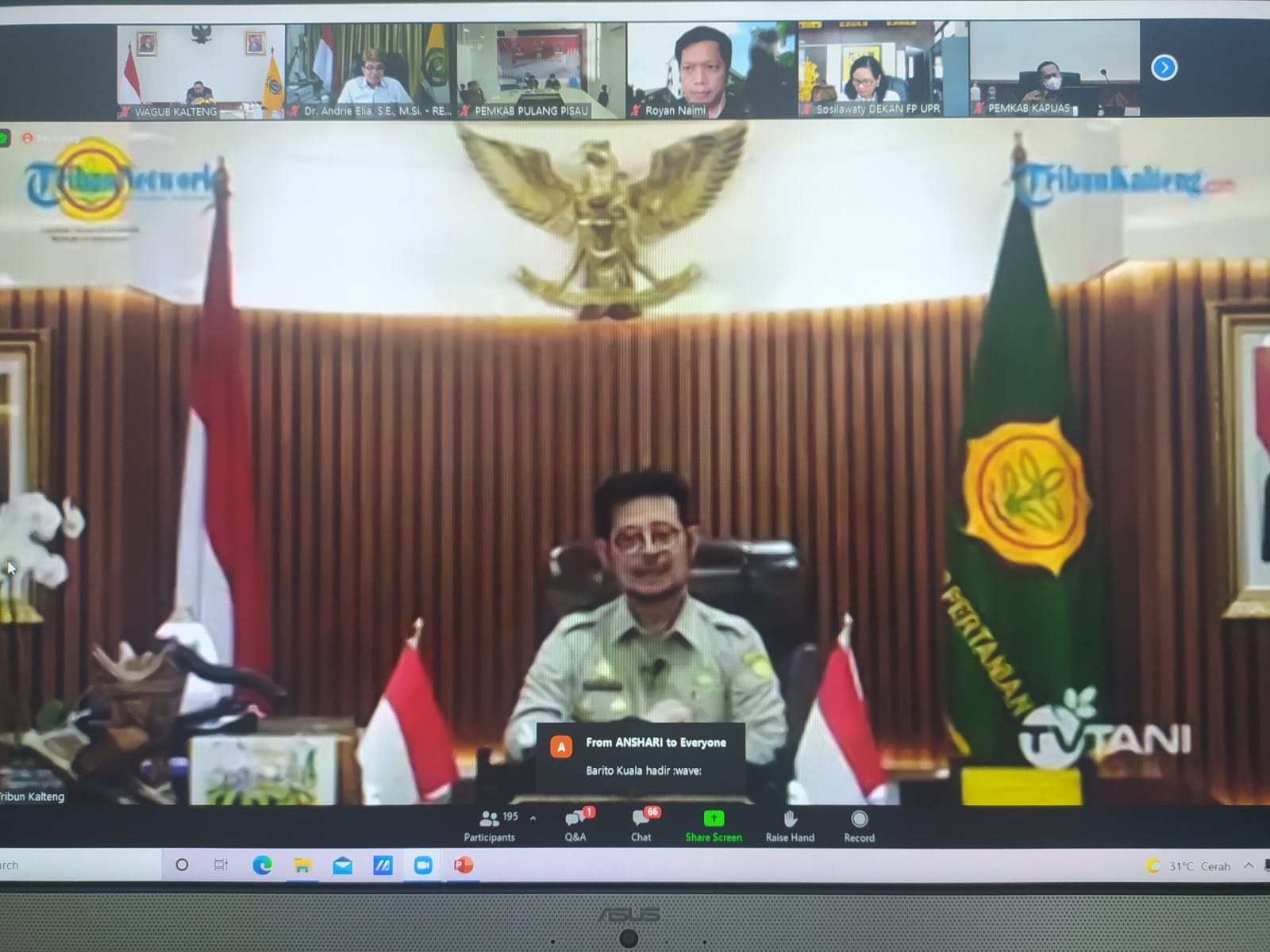 Wagub Kalteng : Pemprov Kalteng Konsisten Sukseskan Program Food Estate