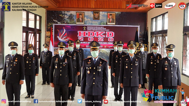 Lapas Sampit Ikuti Upacara Peringatan Hari Dharma Karyadhika Tahun 2020 Secara Virtual