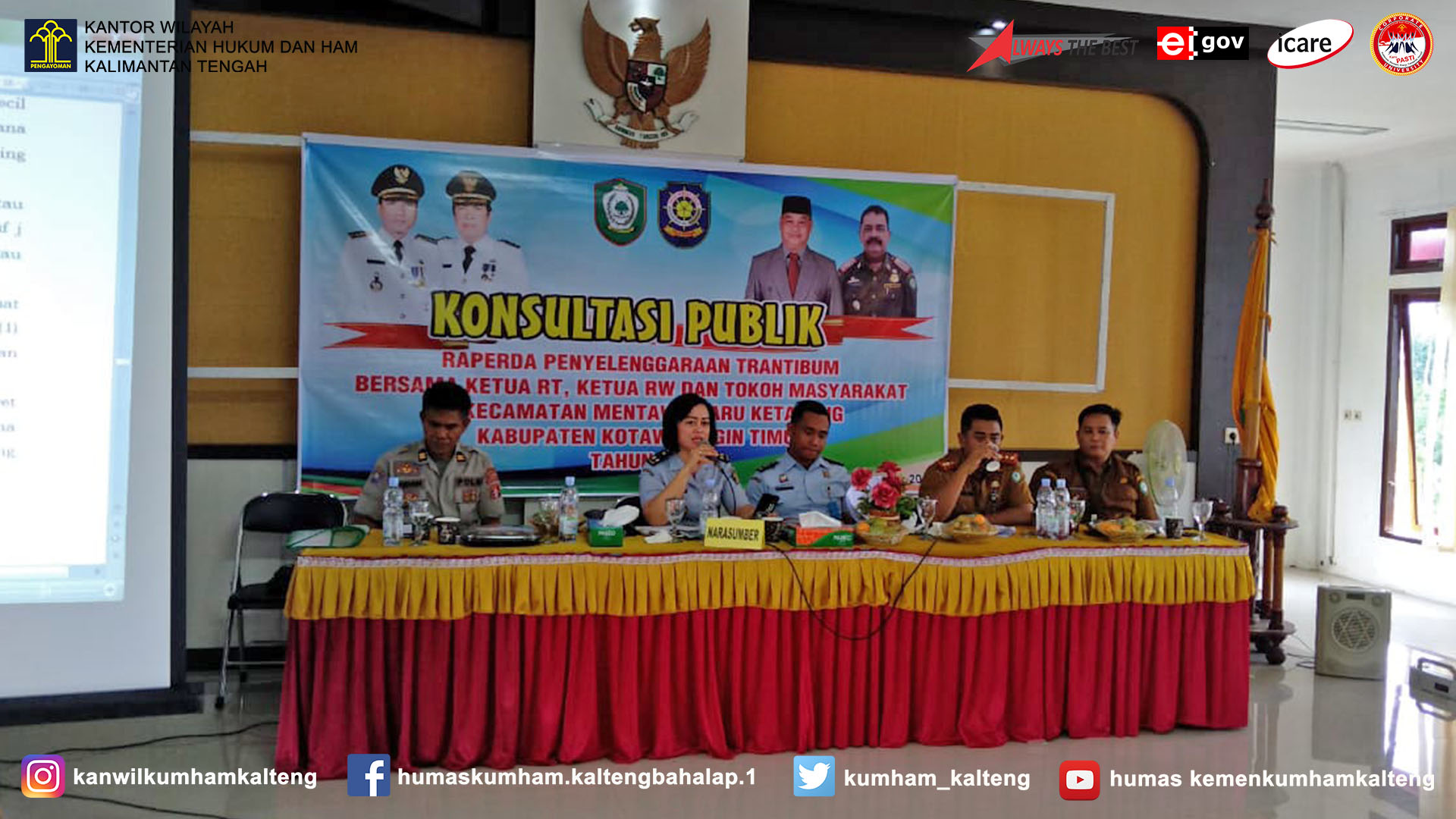 Bekerja Sama Dengan Pemkab Kotim, Kanwil Kemenkumham Kalteng Adakan Kegiatan Konsultasi Publik